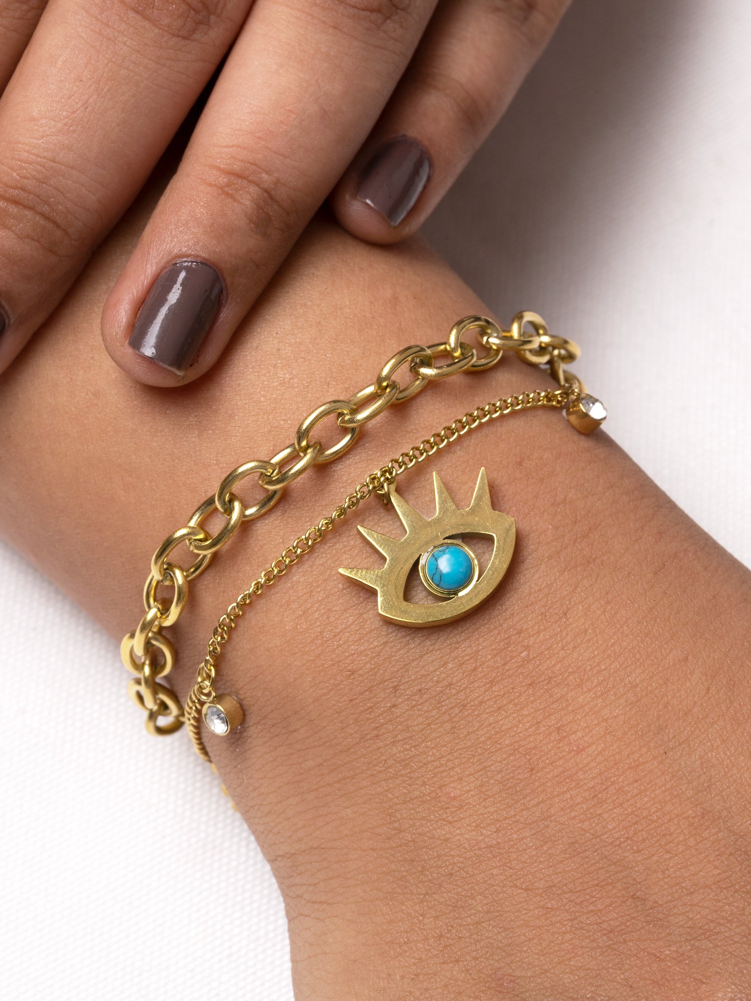 Artklim Evil Eye Chain Charm Bracelet