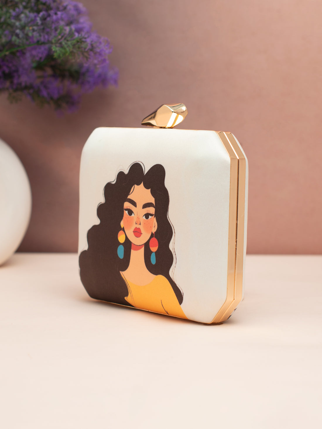 Curly Charm Printed Clutch