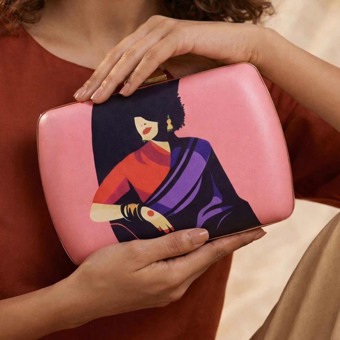 Purple Saree Women Clutch