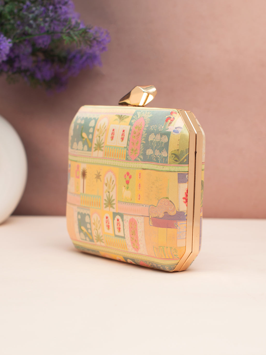 Garden Maze Printed Clutch