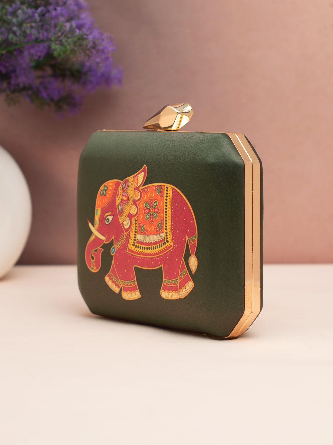 Royal Elephant Printed Clutch