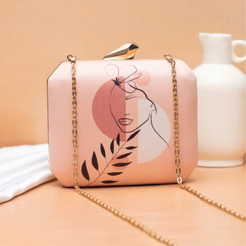 Artklim Blush Outline Floral Printed Clutch