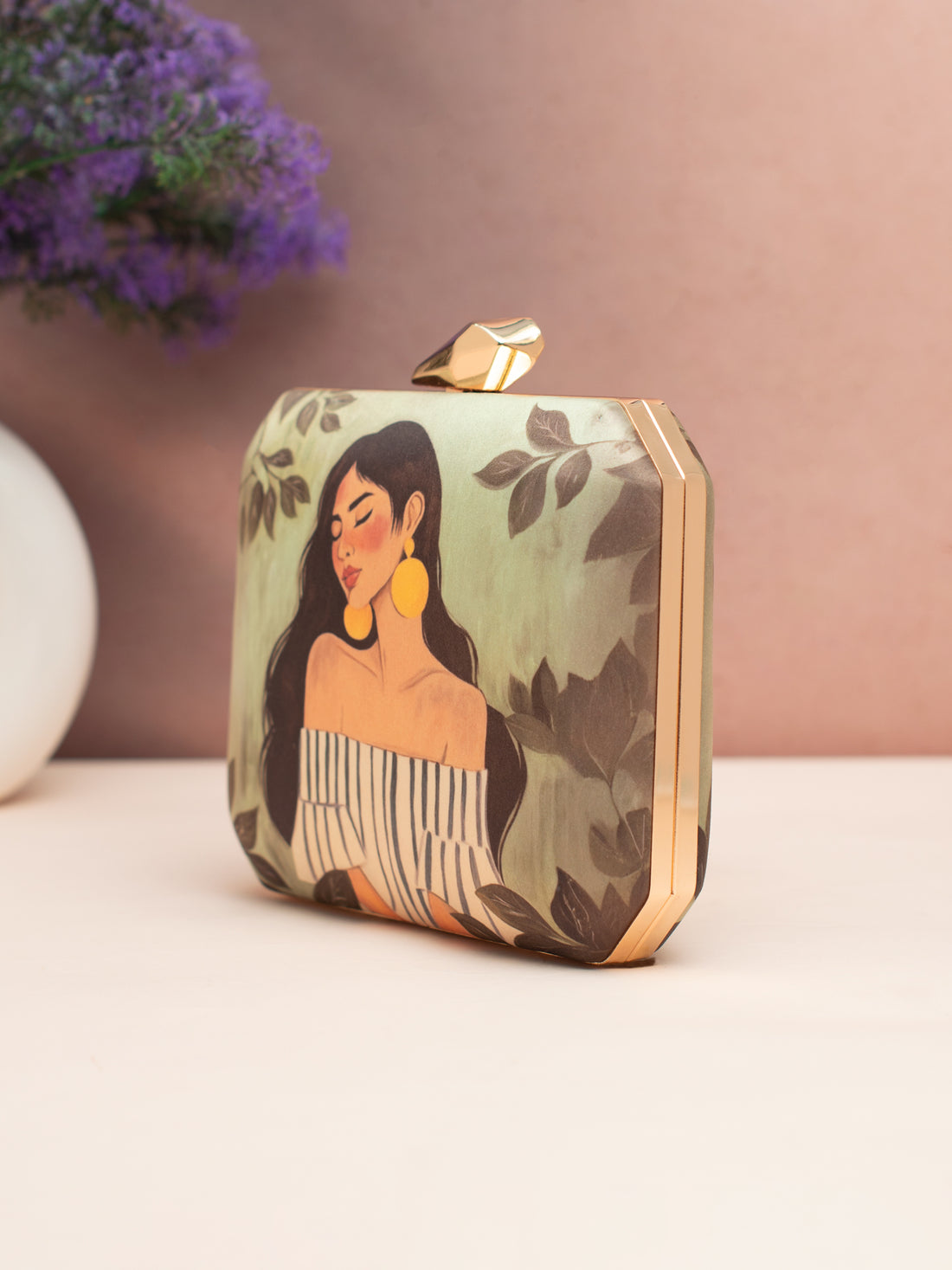 Olive Grace Printed Clutch