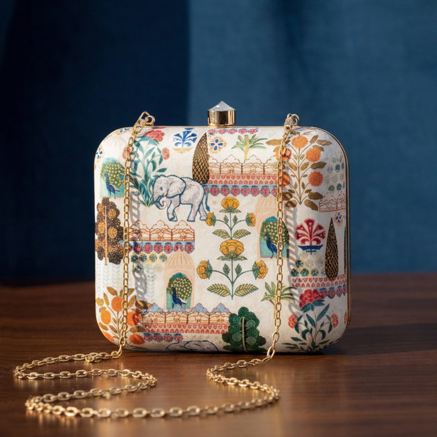 Beautiful Botanic Theme Printed Clutch
