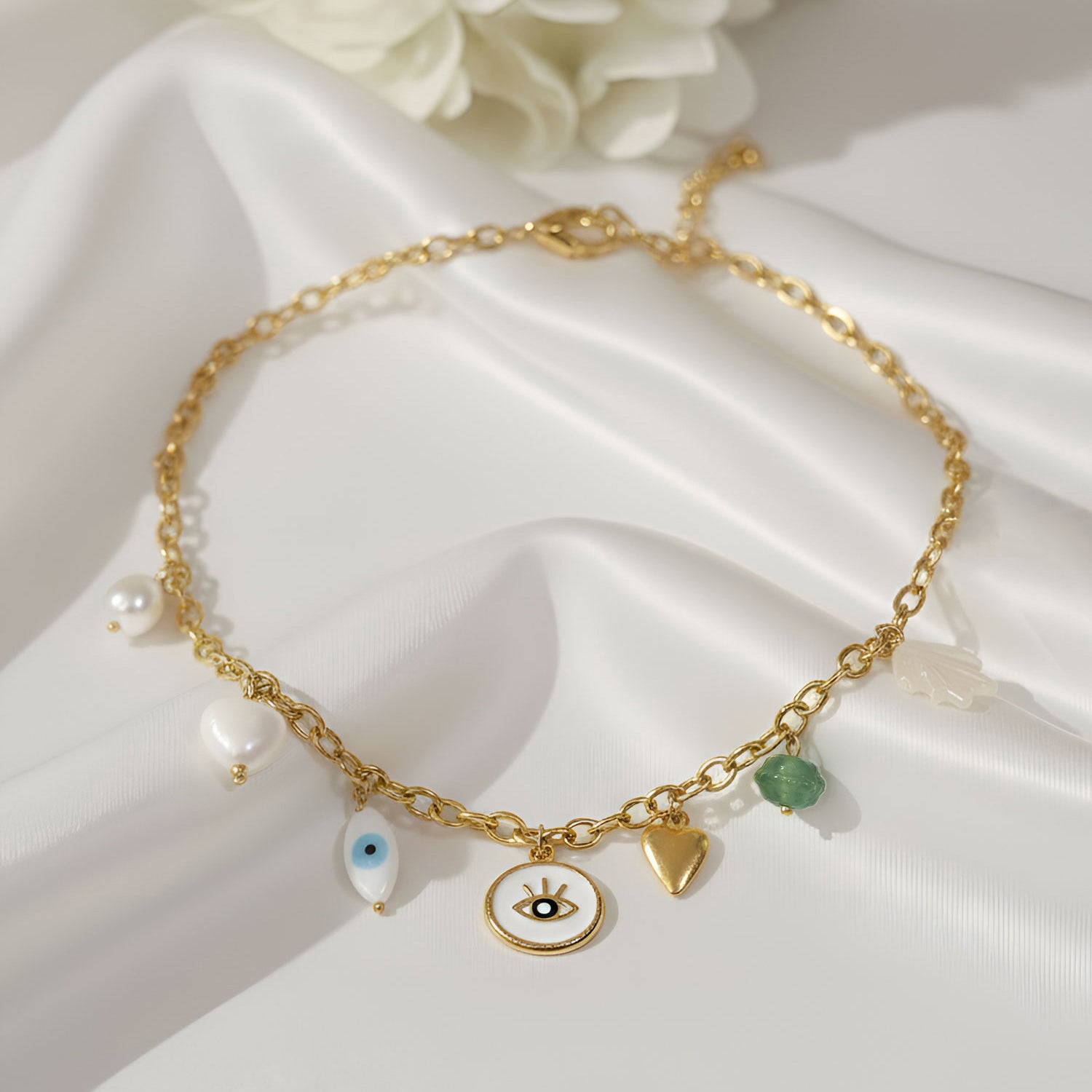 Artklim Gold-Plated Fashion Lucky Evil Eye Charm Anti-Tarnish Pendant Necklace