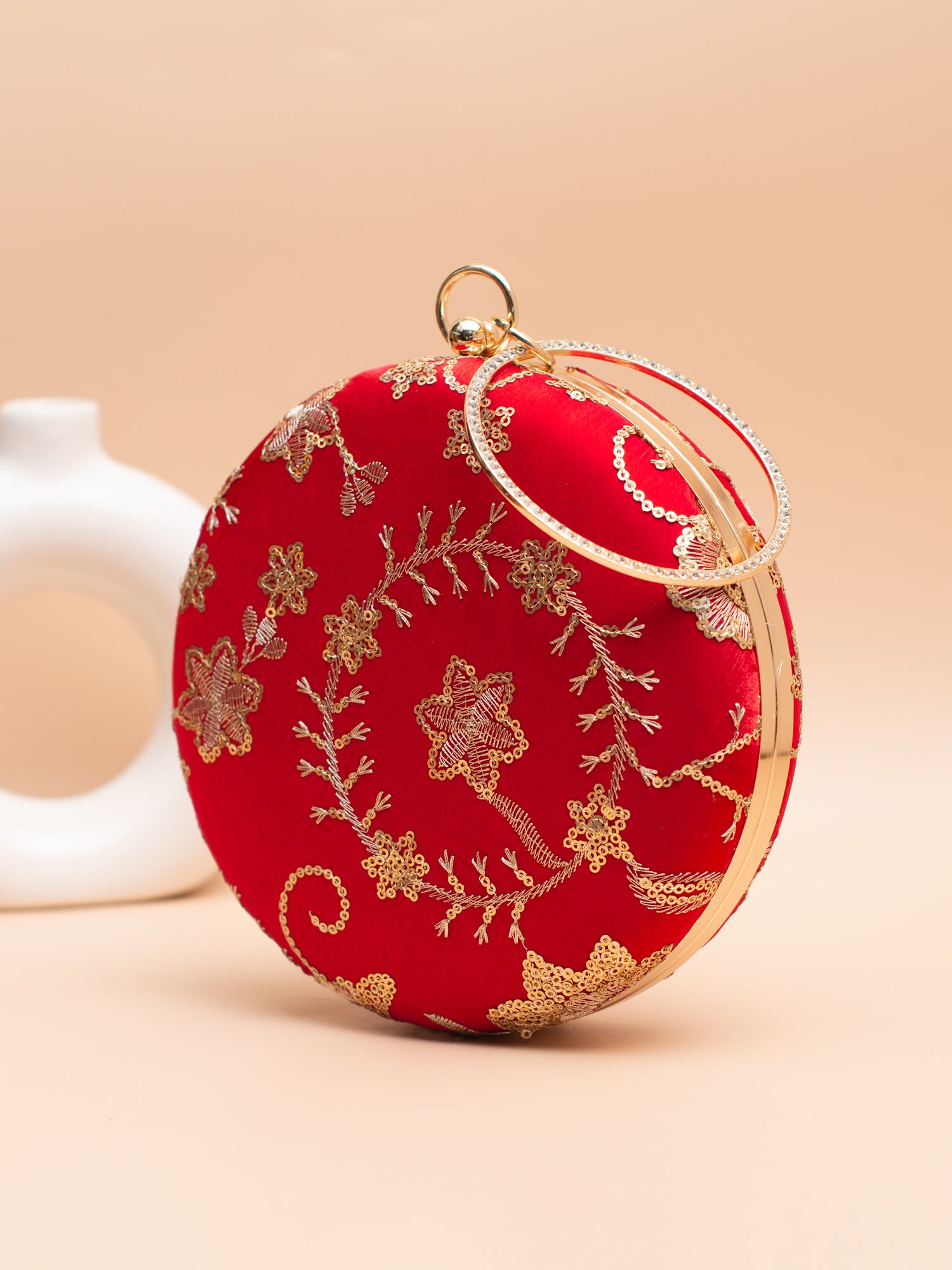 Artklim Red with Golden Starry Florals