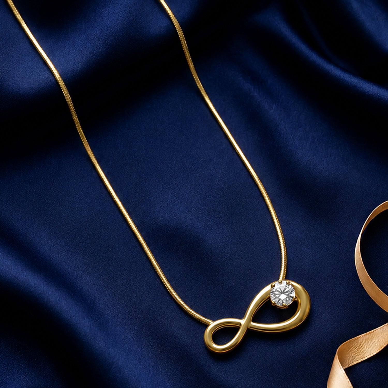 Artklim Infinity Spark Crystal Anti-Tarnish Pendant Necklace