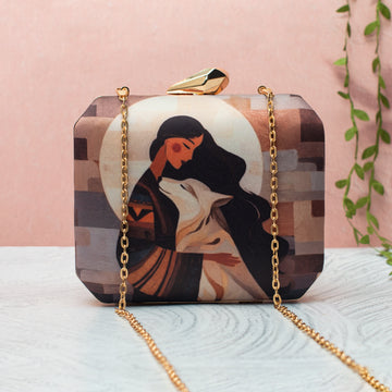 Artklim Women Embrace Abstract Printed Clutch