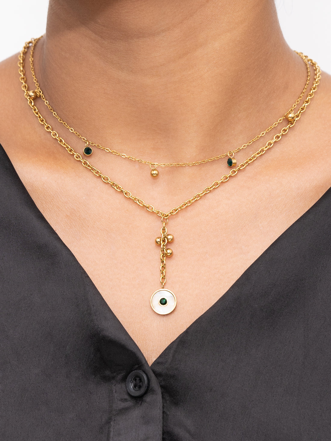 Artklim Gold Plated Evil Eye Anti-Tarnish Necklace