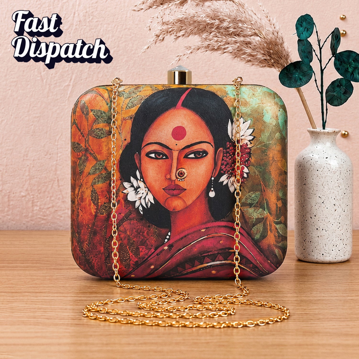 Artklim Elegant Lady Printed Clutch