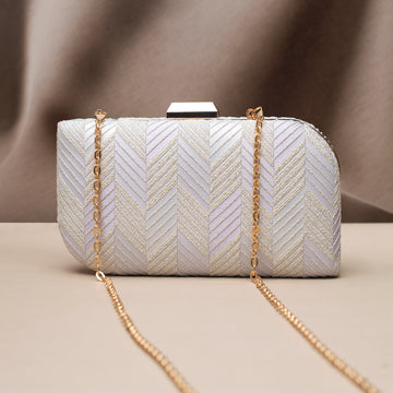 Artklim Ivory Luxe Evening Embroidered Clutch