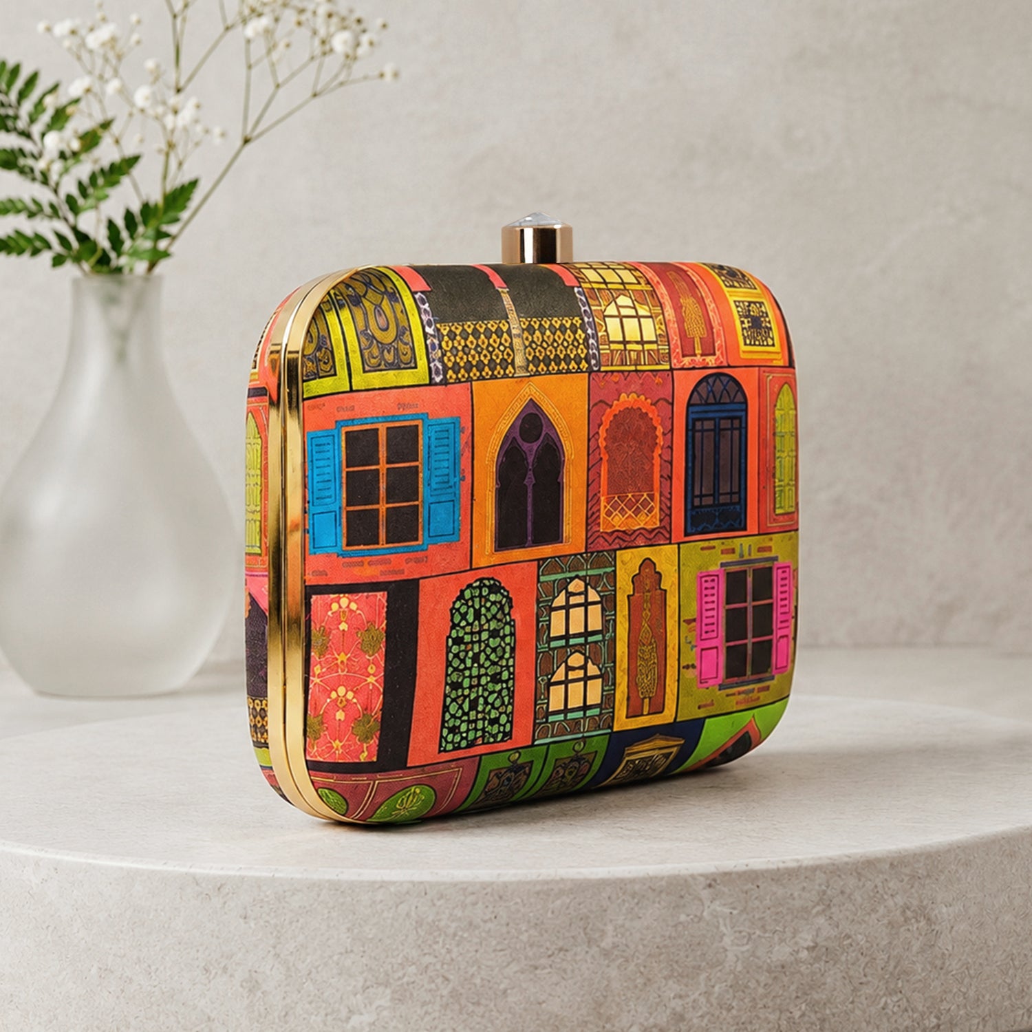 Artklim Mughal Doors Printed Clutch