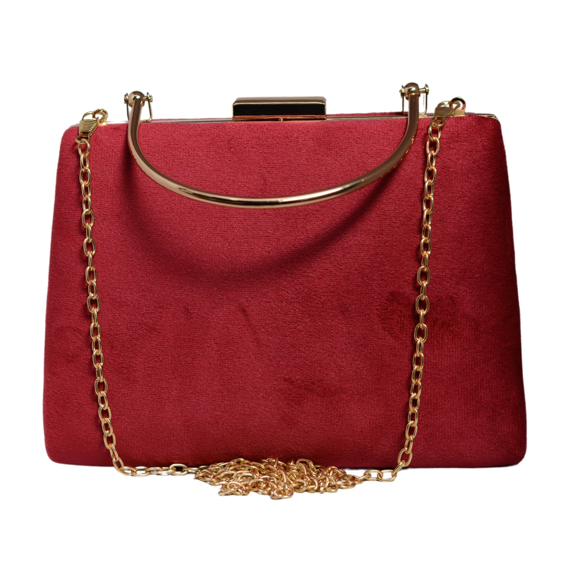 Plum Red Fabric Clutch