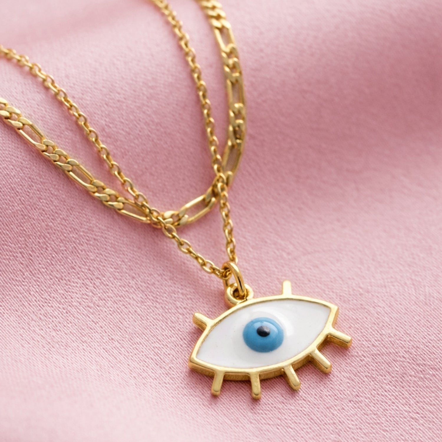 Artklim Minimalist Gold Evil Eye Anti-Tarnish Necklace