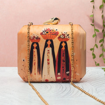 Artklim Three Ladies floral Printed Clutch