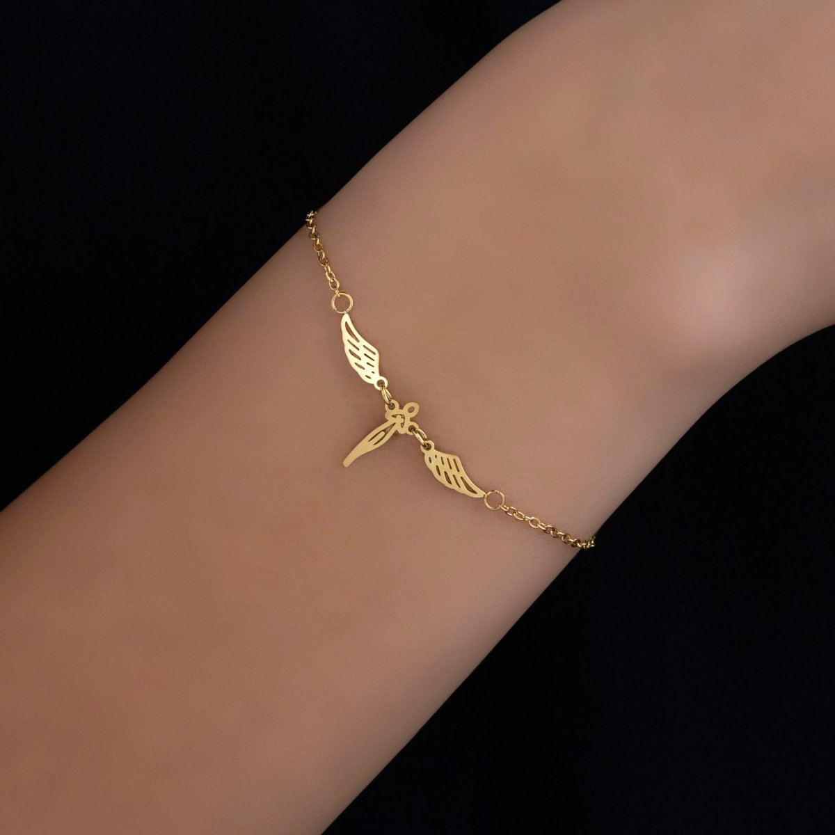 Artklim Gold Plated Angel Wings Bracelet