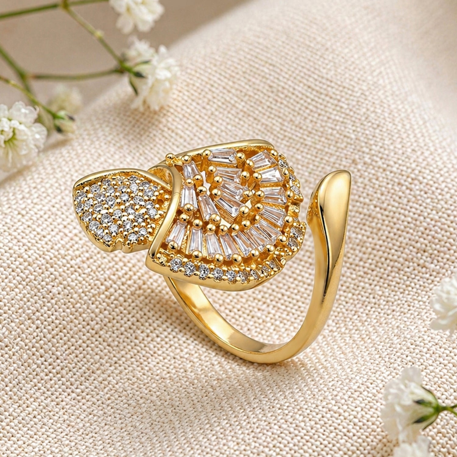 Artklim Artistic Leaf Wrap Adjustable Anti-Tarnish Ring