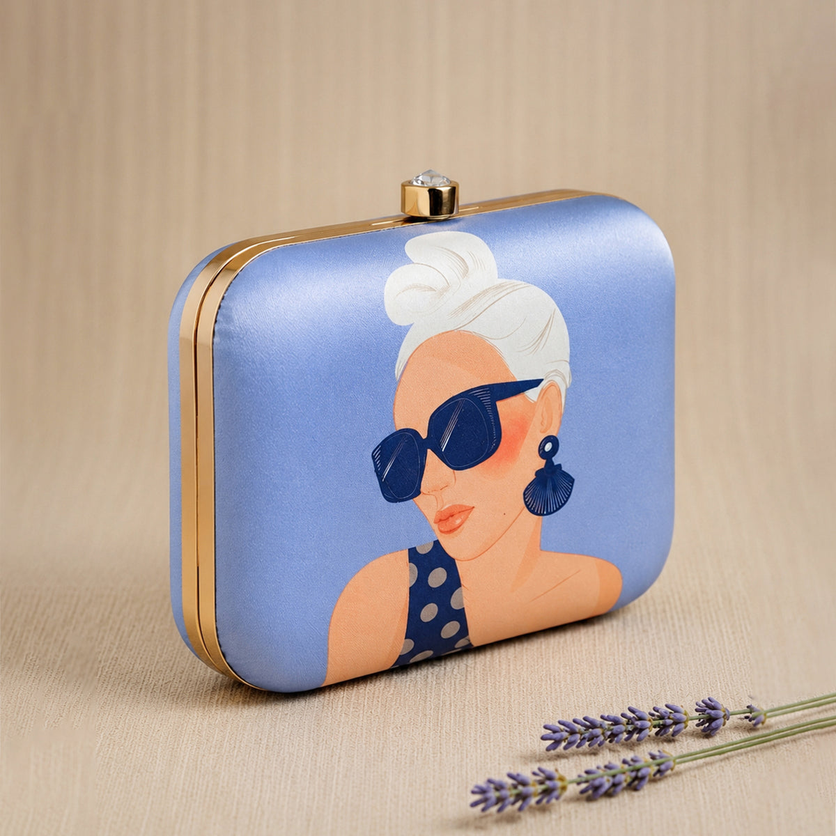 Artklim Fashion Lady Printed Designer Chain Clutch