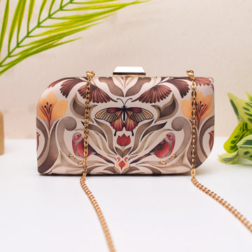 Artklim Butterfly Printed Clutch