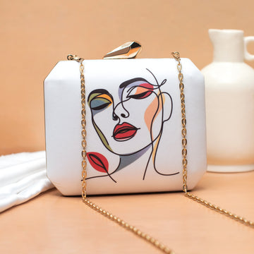 Artklim Abstract Art Portrait Printed Clutch