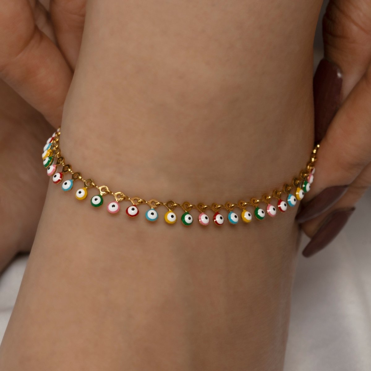Artklim Gold Plated Evil Eye Anklet