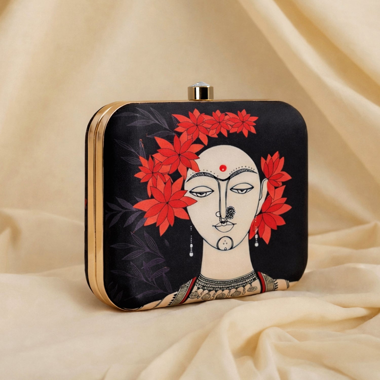 Artklim Flower Lady Printed Clutch Bag