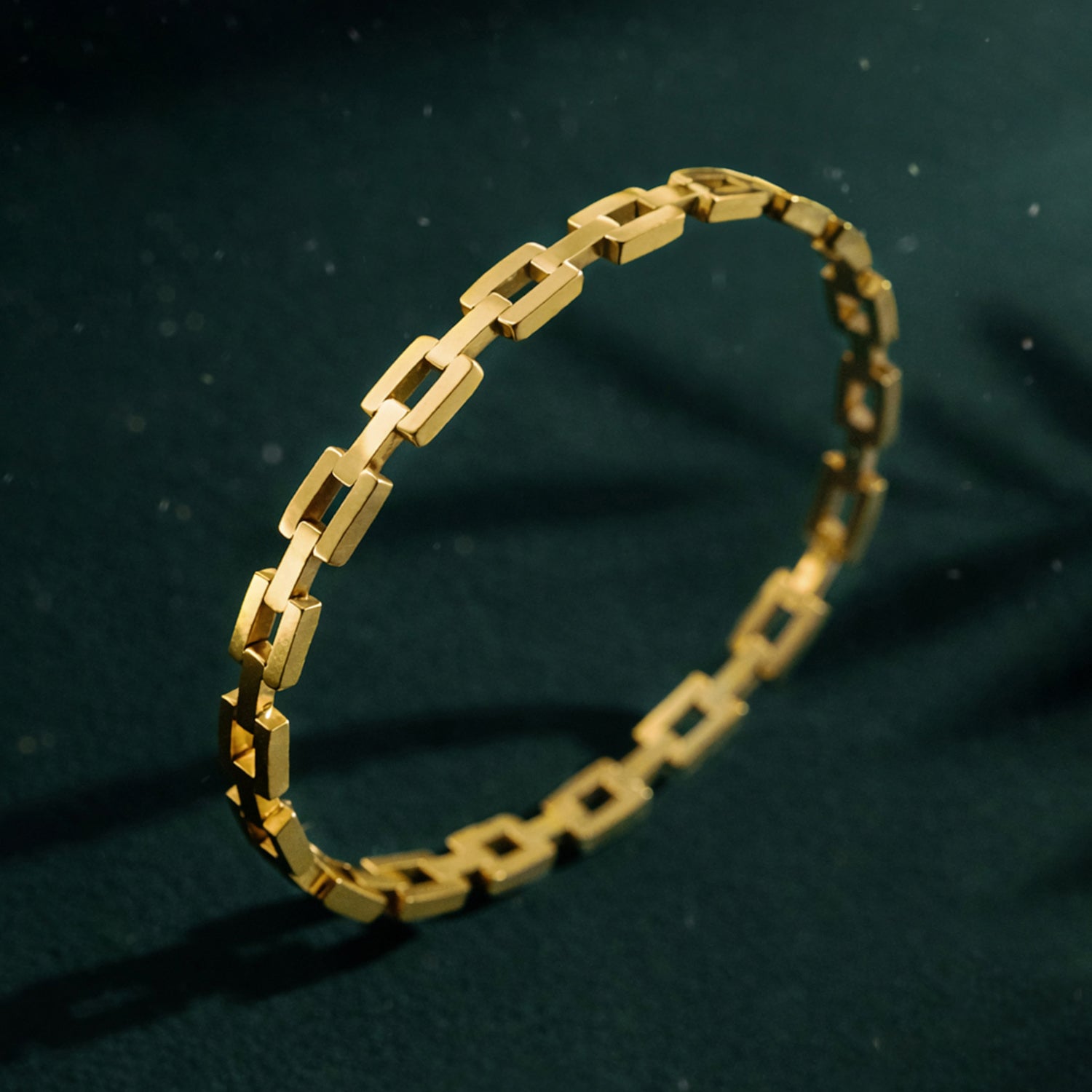 Artklim Gold Plated Link Chain Anti-Tarnish Bangle Bracelet