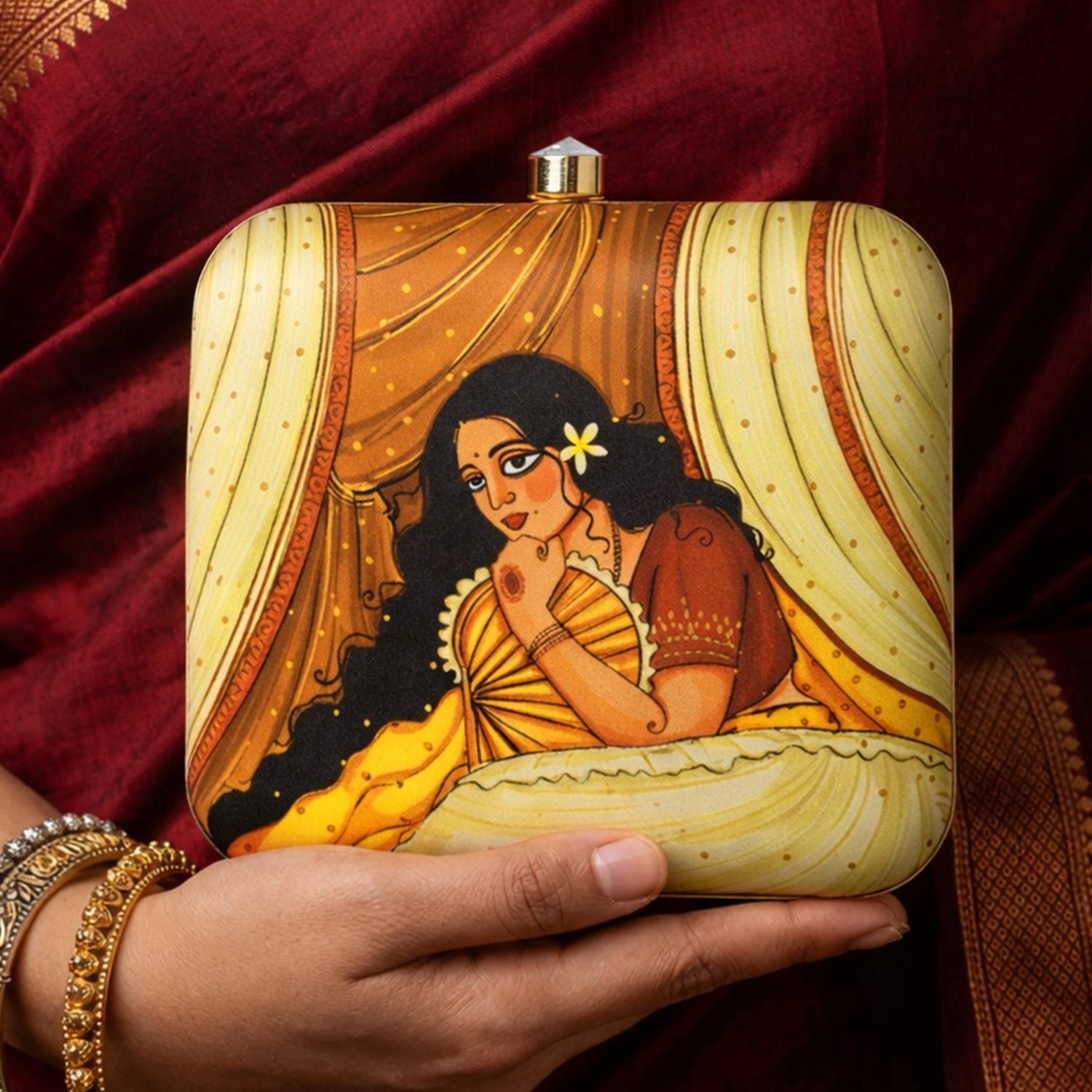 Artklim Quiet Beauty Printed Clutch