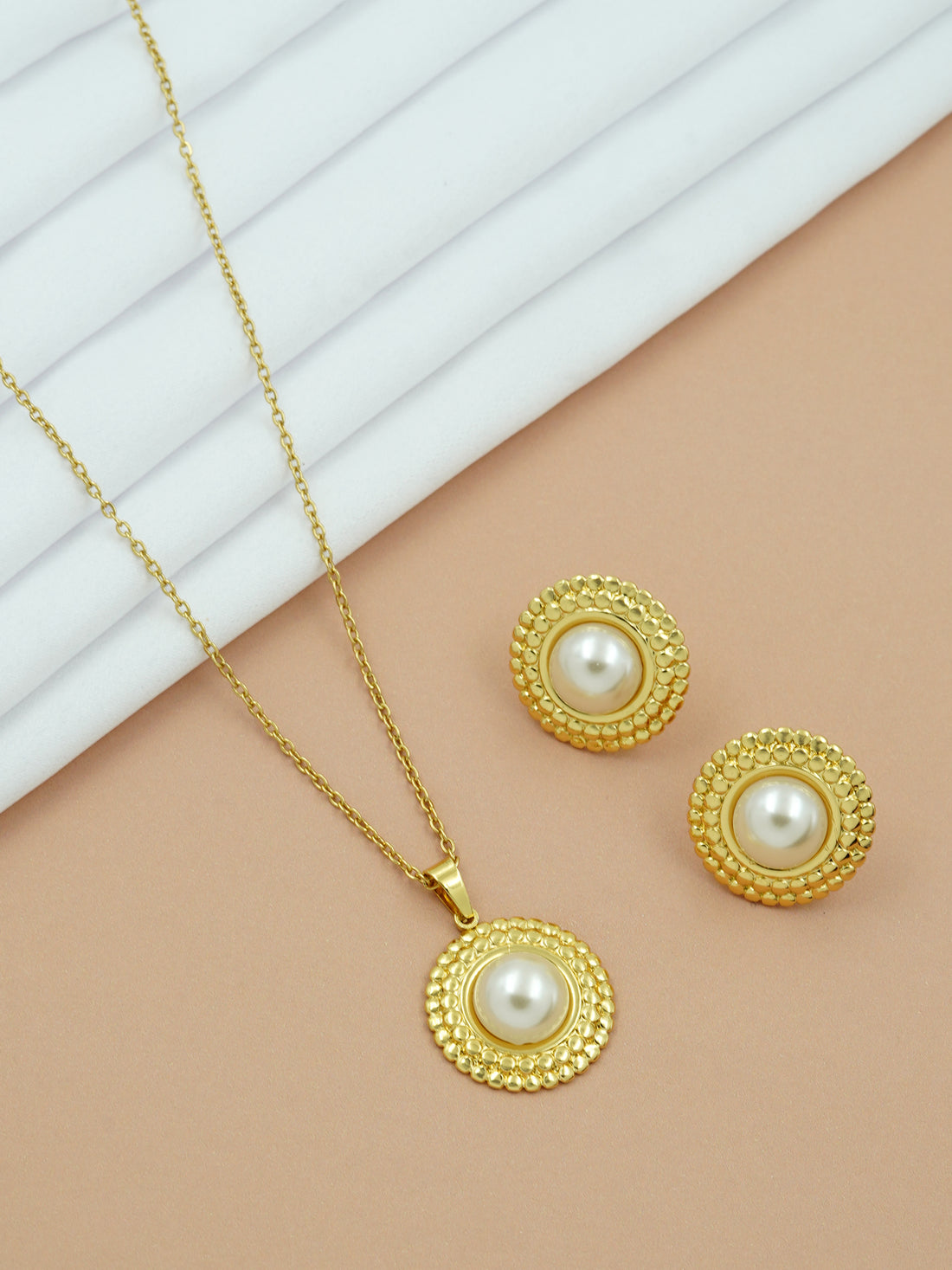 Artklim Pearl Radiance Anti Tarnish Jewelry Set