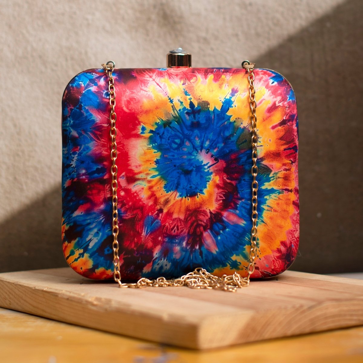 Multicolour Galaxy Pattern Printed Clutch