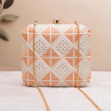 Artklim Peach Prism Embroidered Clutch