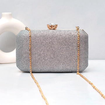 Artklim Silver Stardust Luxe Embroidered Clutch