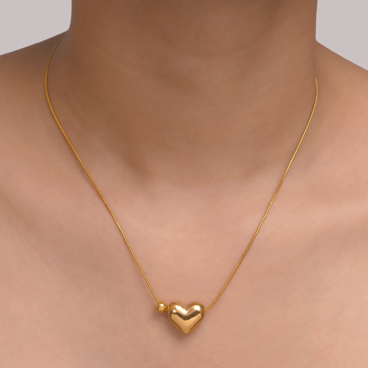 Artklim Gold Plated Heart Shaped Pendant Necklace
