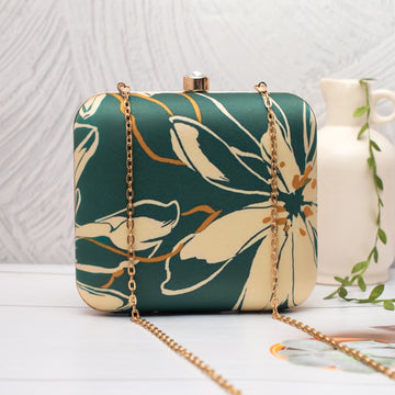 Artklim Green with Beige Portrait Clutch