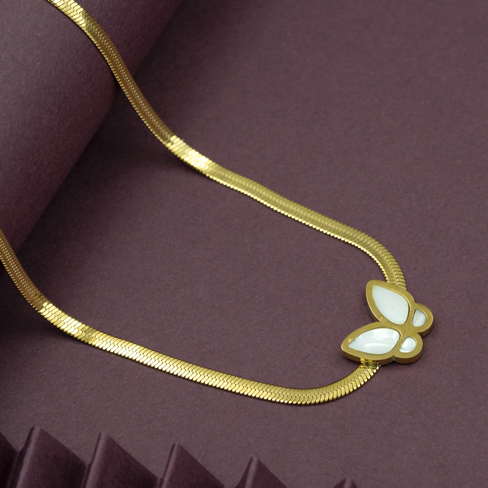 Artklim Golden Butterfly Pendant Necklace