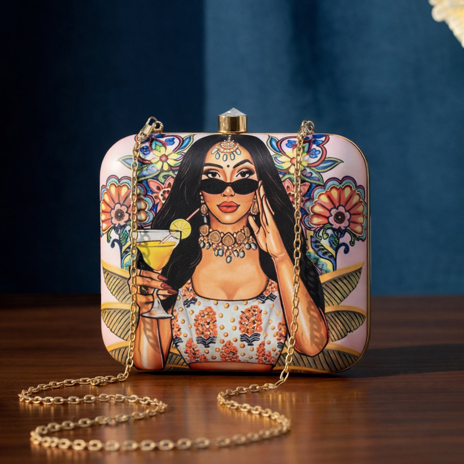 Artklim Glam Girl Printed Clutch