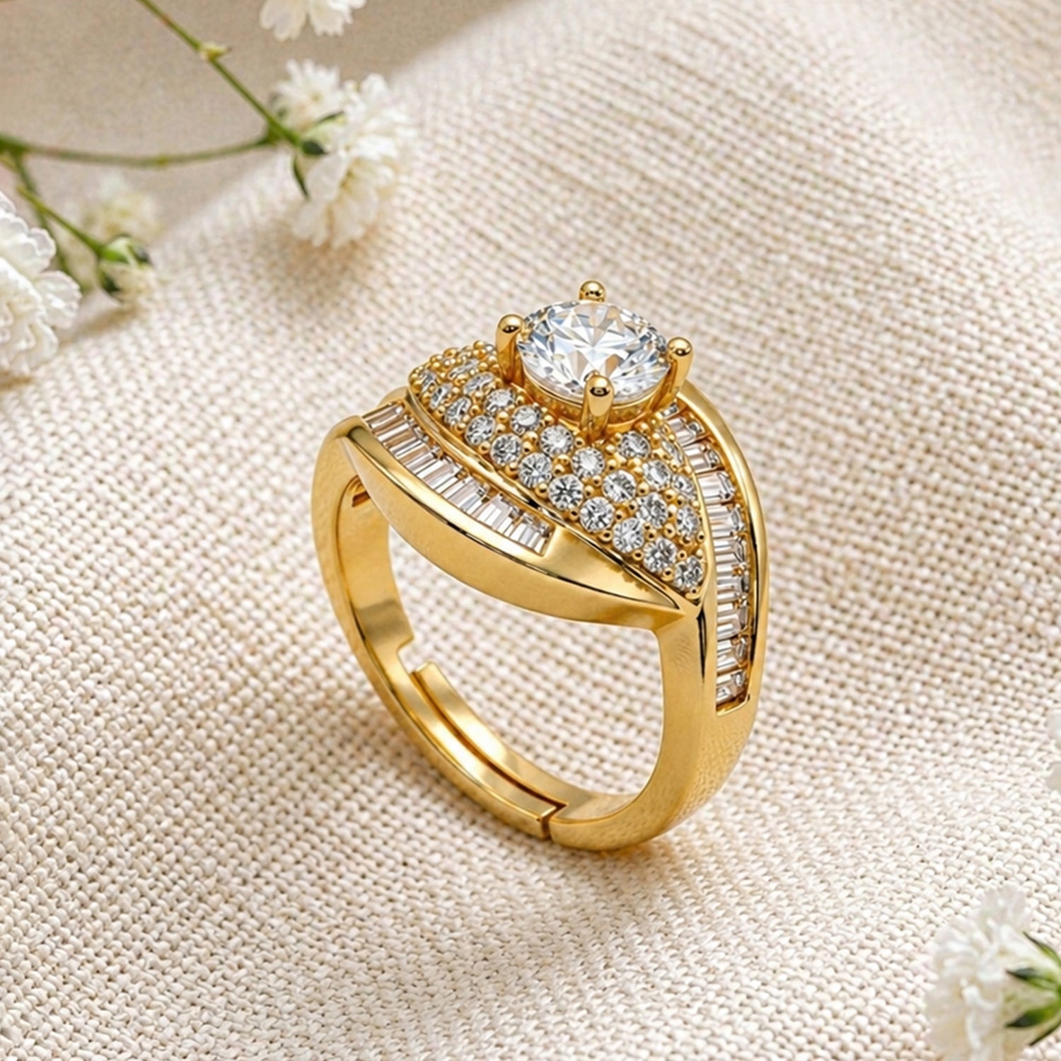 Artklim Classic Solitaire Halo Luxe Anti-Tarnish Ring