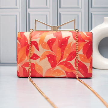 Artklim Modern Floral Wave Printed Clutch