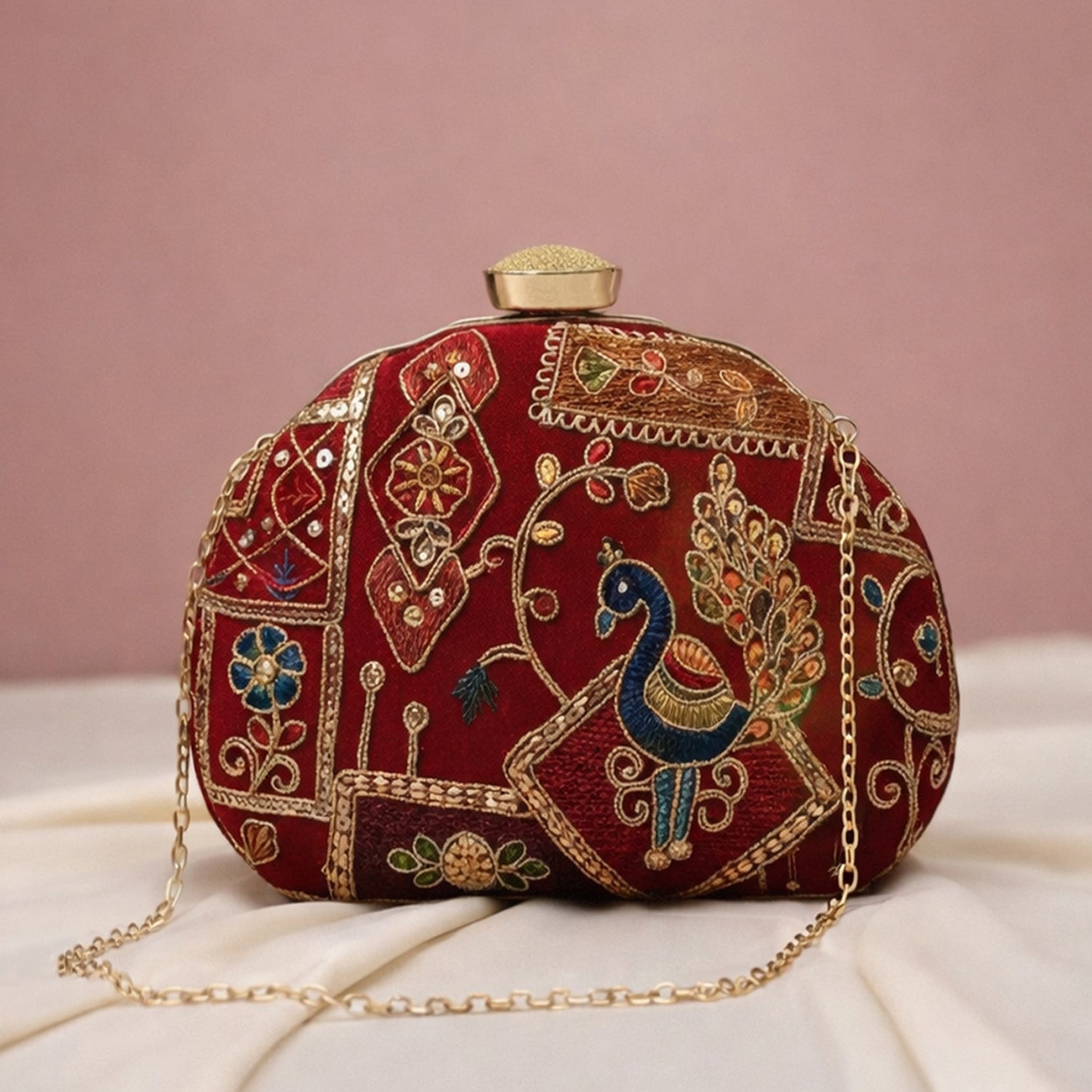 Artklim Royal Peacock Charm Clutch