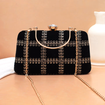 Artklim Midnight Elegance Embroidery Clutch
