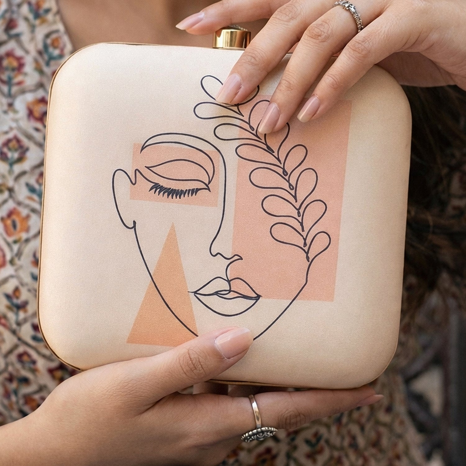 Artklim Women's Face Printed Clutch