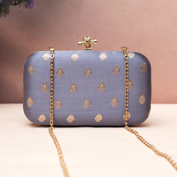 Artklim Soft Lavender Heritage Embroidered Clutch