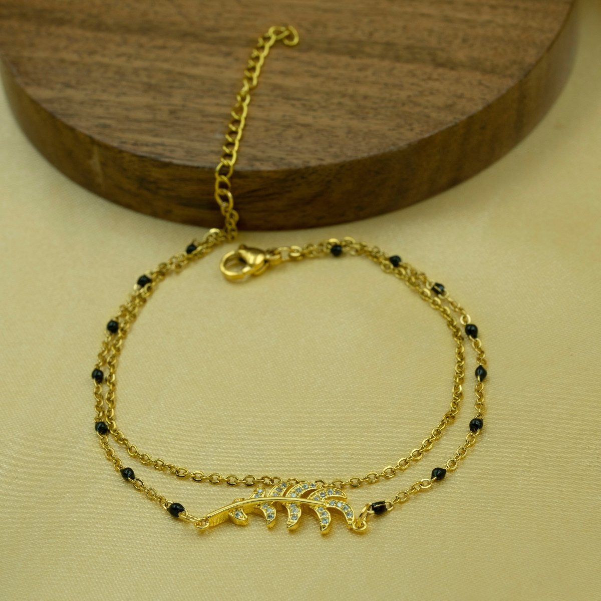 Artklim Gold Plated Graceful Dual Chain Anklet