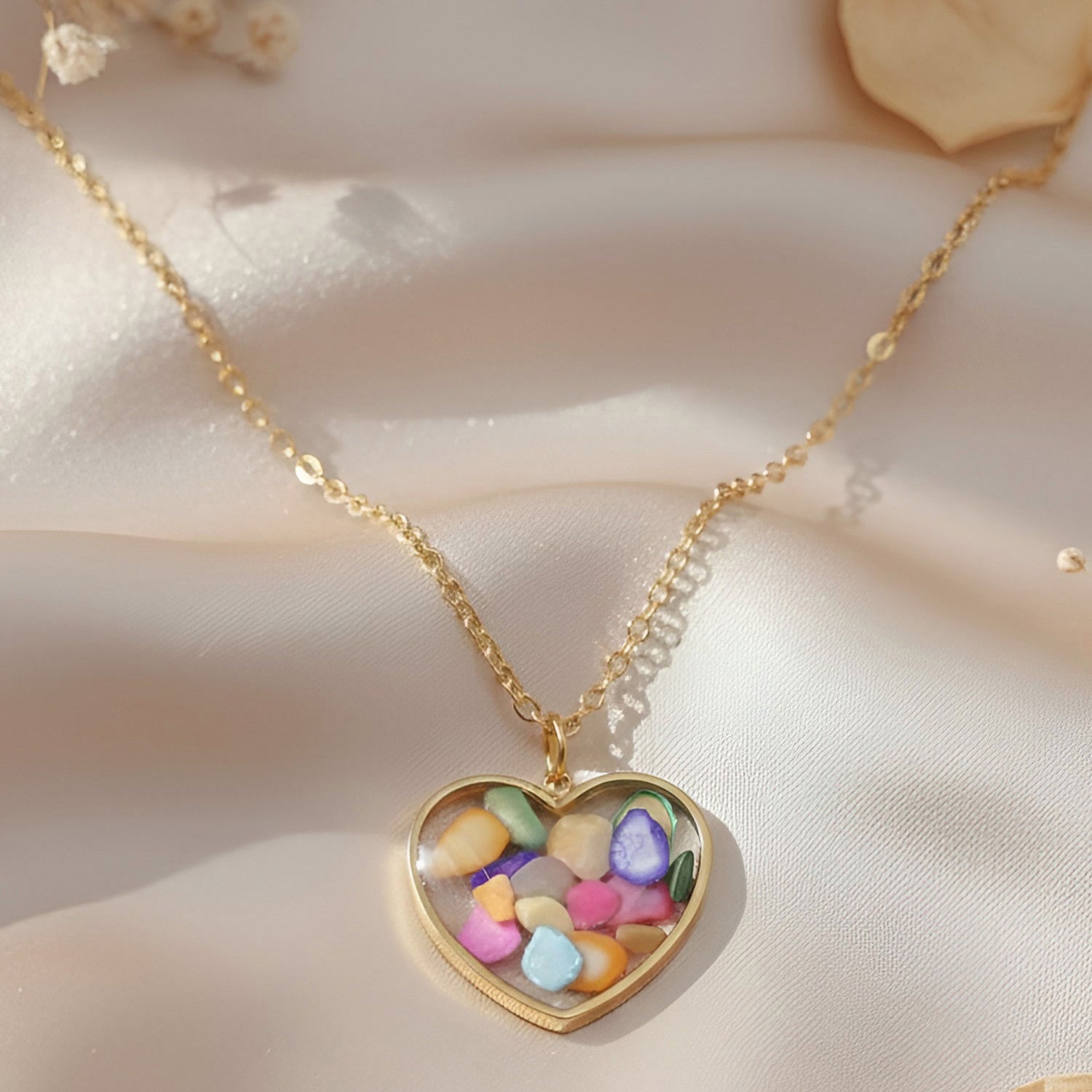 Artklim Gold-Plated Trendy Heart Shape Anti-Tarnish Pendant Necklace