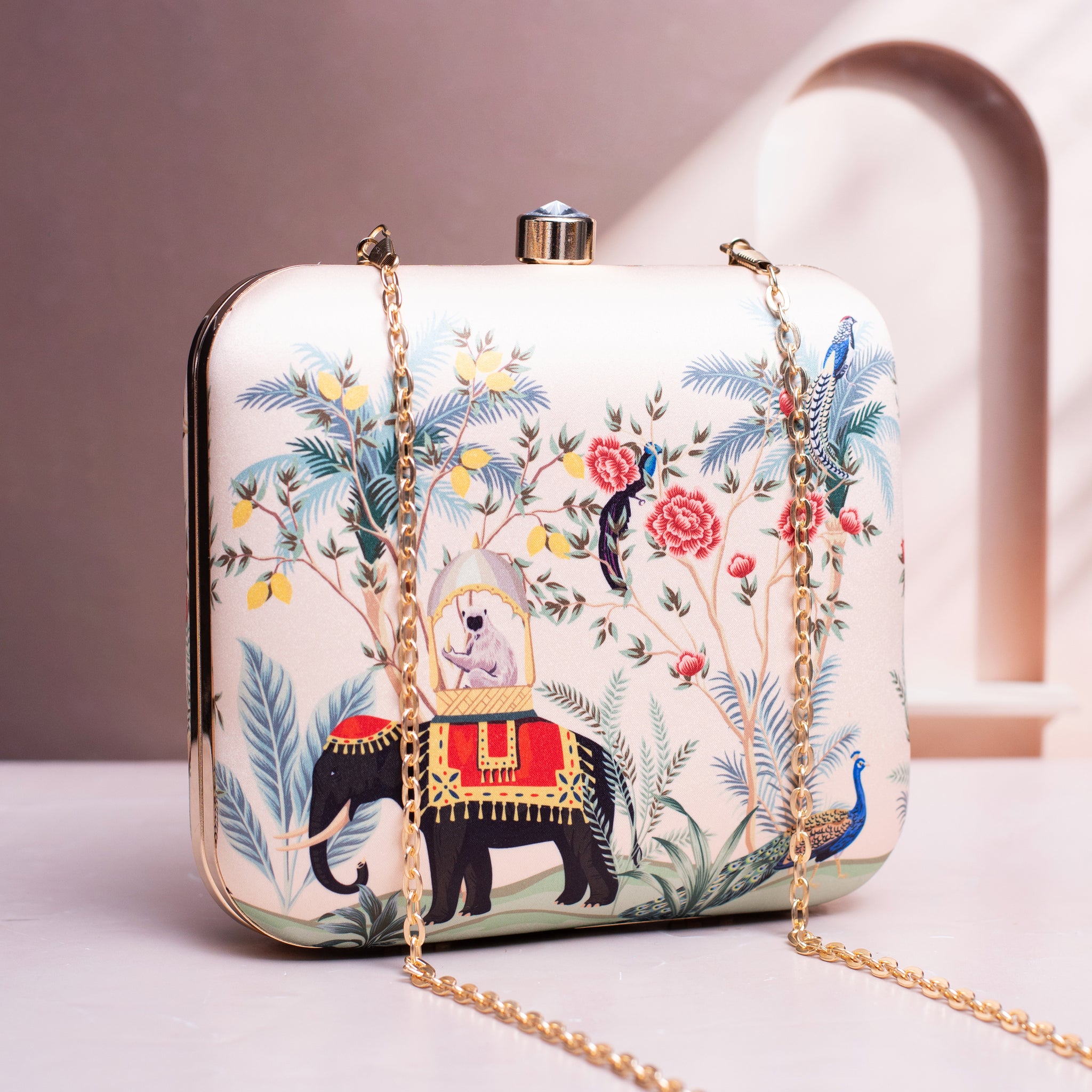 Artklim Elephant Printed Clutch