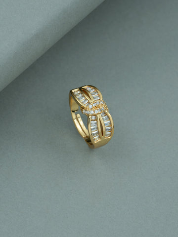 Artklim Gold-Plated Bow Elegance Anti-Tarnish Ring