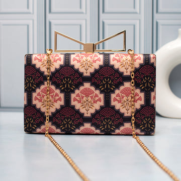 Artklim Midnight Floral Heritage Printed Clutch
