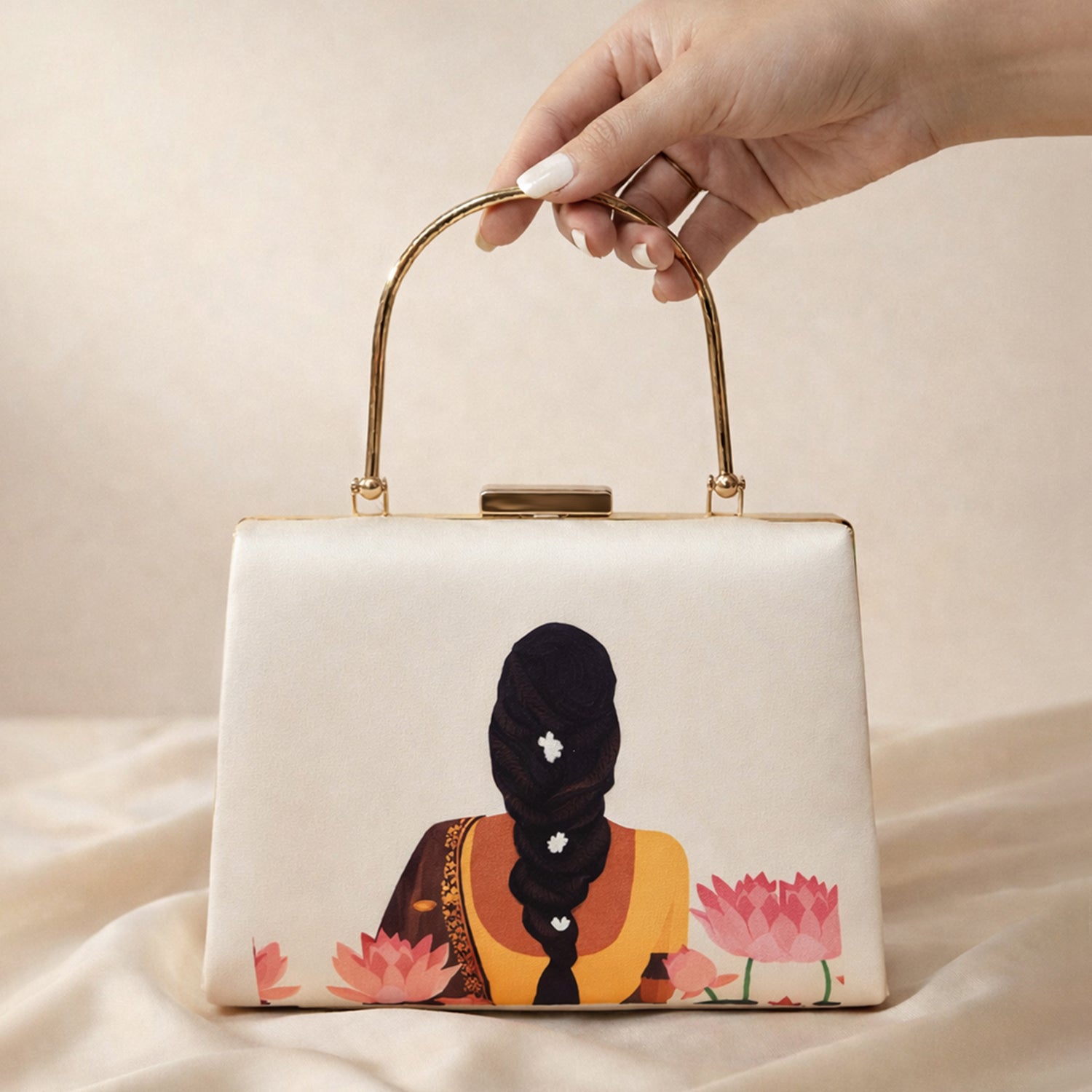 Artklim Flower Lady Printed Clutch