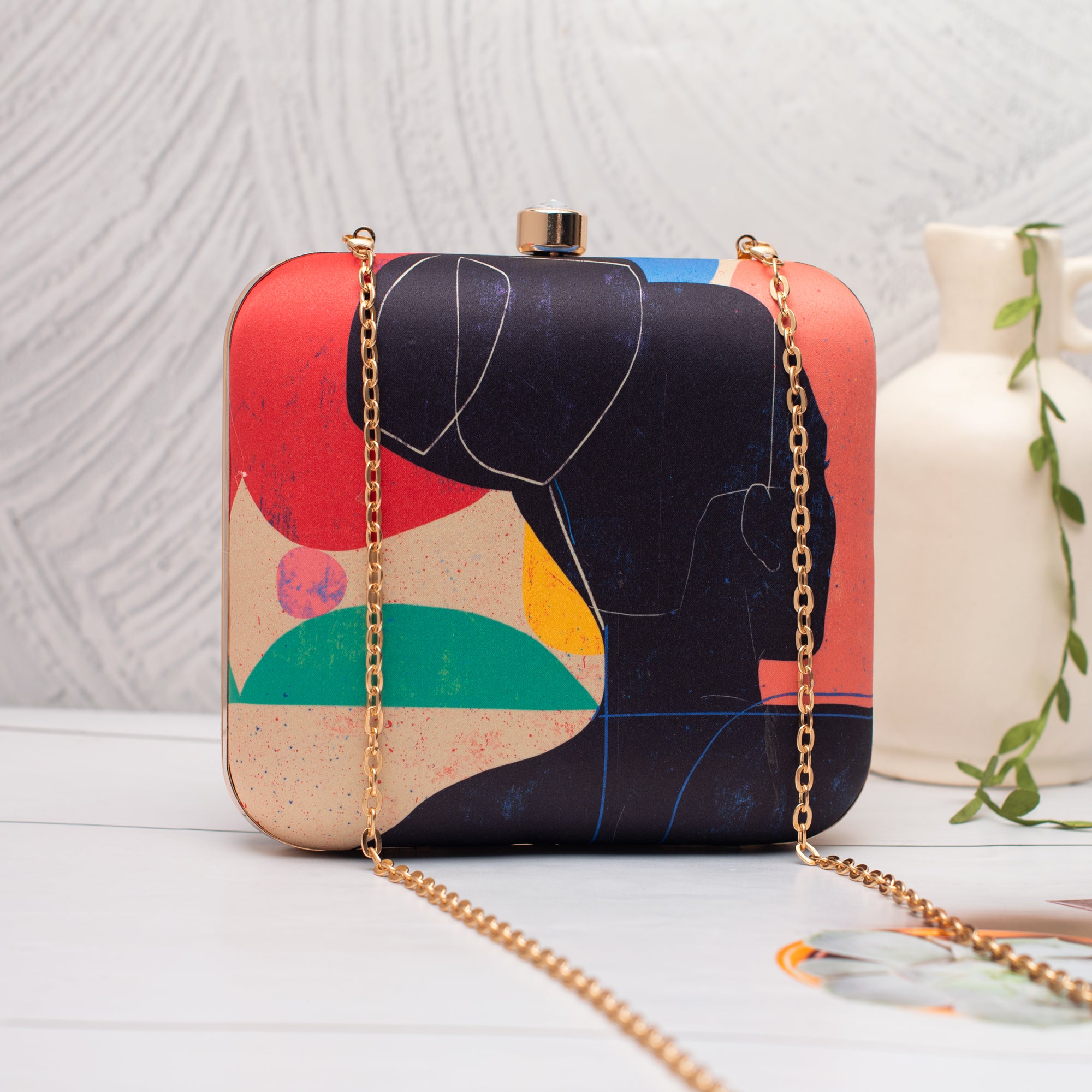 Artklim Urban Muse Abstract Printed Clutch