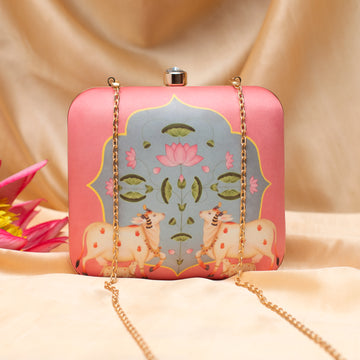 Artklim Sacred Cow Lotus Harmony Pink Clutch